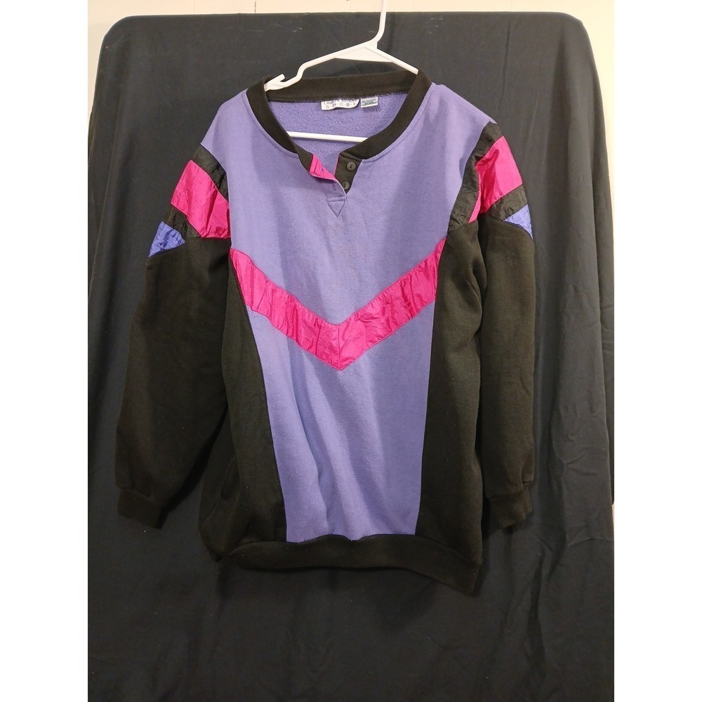 Vintage 90s Sweatshirt LAUREN BROOKE Sport Colorblockβ Womens L Retro